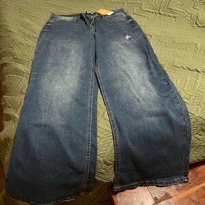 Papermoon Dark Blue Wide Leg Jeans